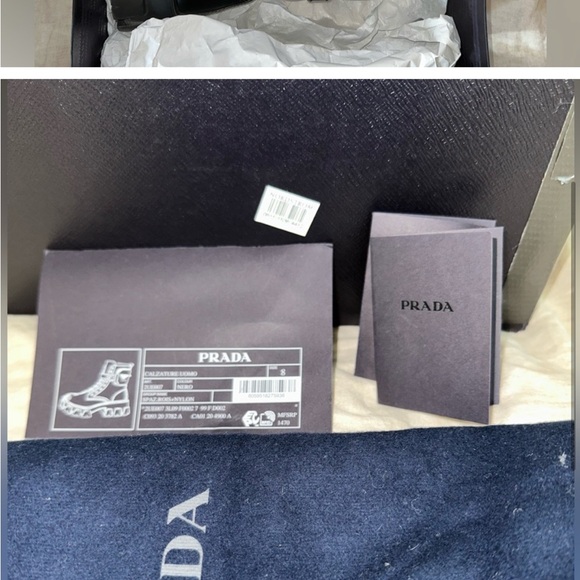 Prada monolith Leather and nylon combat boots with pouch - Picture 3 of 5